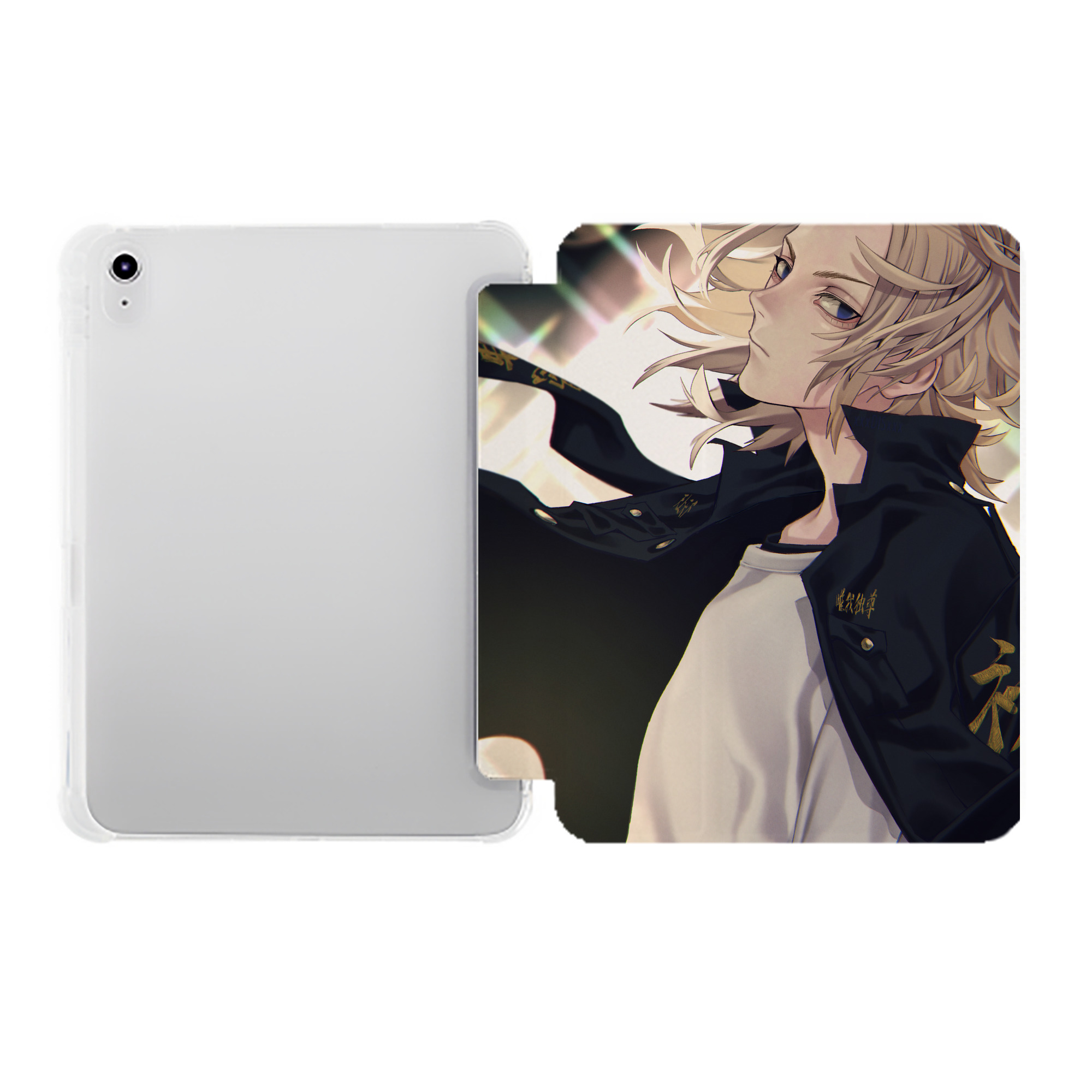 （画像用） 東京リベンジャーズ Tokyo Revengers IPad ケース ペン収納付き 三つ折りスタンド PUレザー×シリコン 対応機種9.5/10.5/10.9インチ